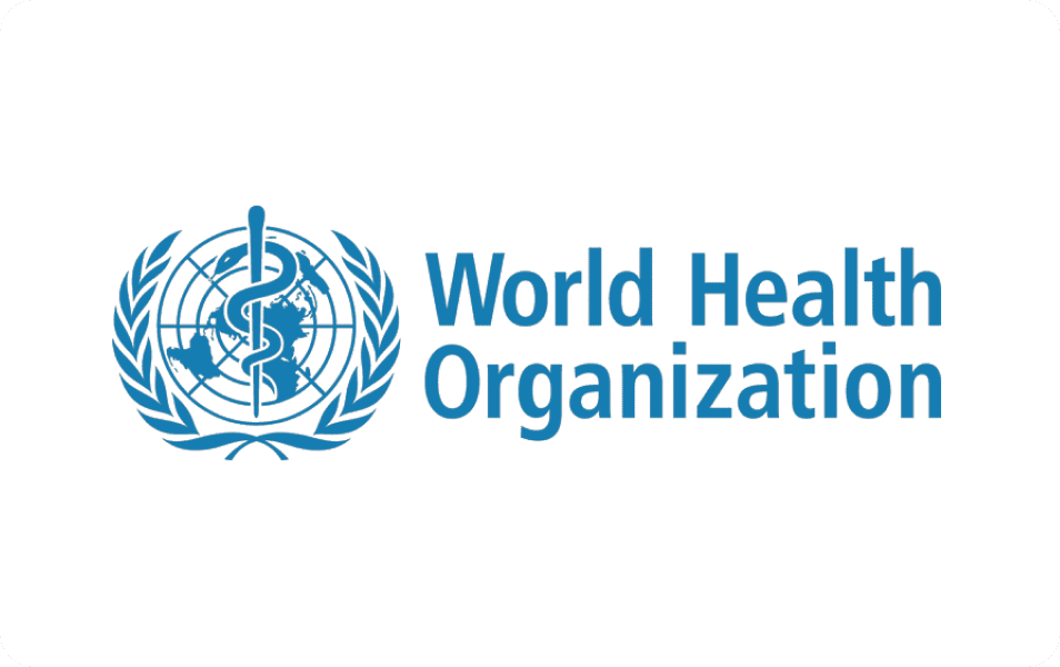 World Health Organisation logo in its brand colours