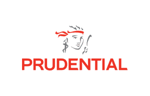 Prudential logo in their brand colours on a transparent background