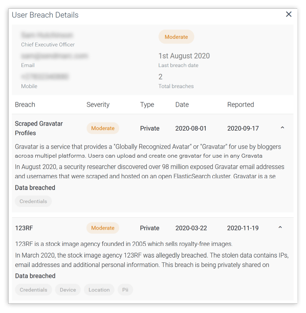 Breach Detection Details Móvil | Sendmarc | Dmarc Protección Y Seguridad