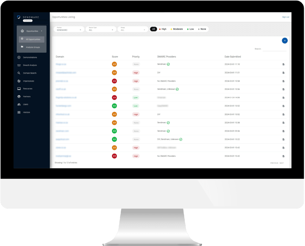 Partner Hero Dashboard | Sendmarc | Dmarc Protection And Security