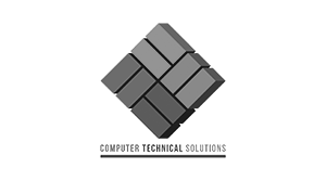 Computer Technical Solutions Logo In Greyscale On A Transparent Background