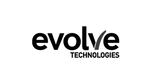 Evolve Tech Logo In Greyscale On A Transparent Background