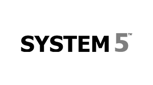 System 5 Logo In Greyscale On A Transparent Background