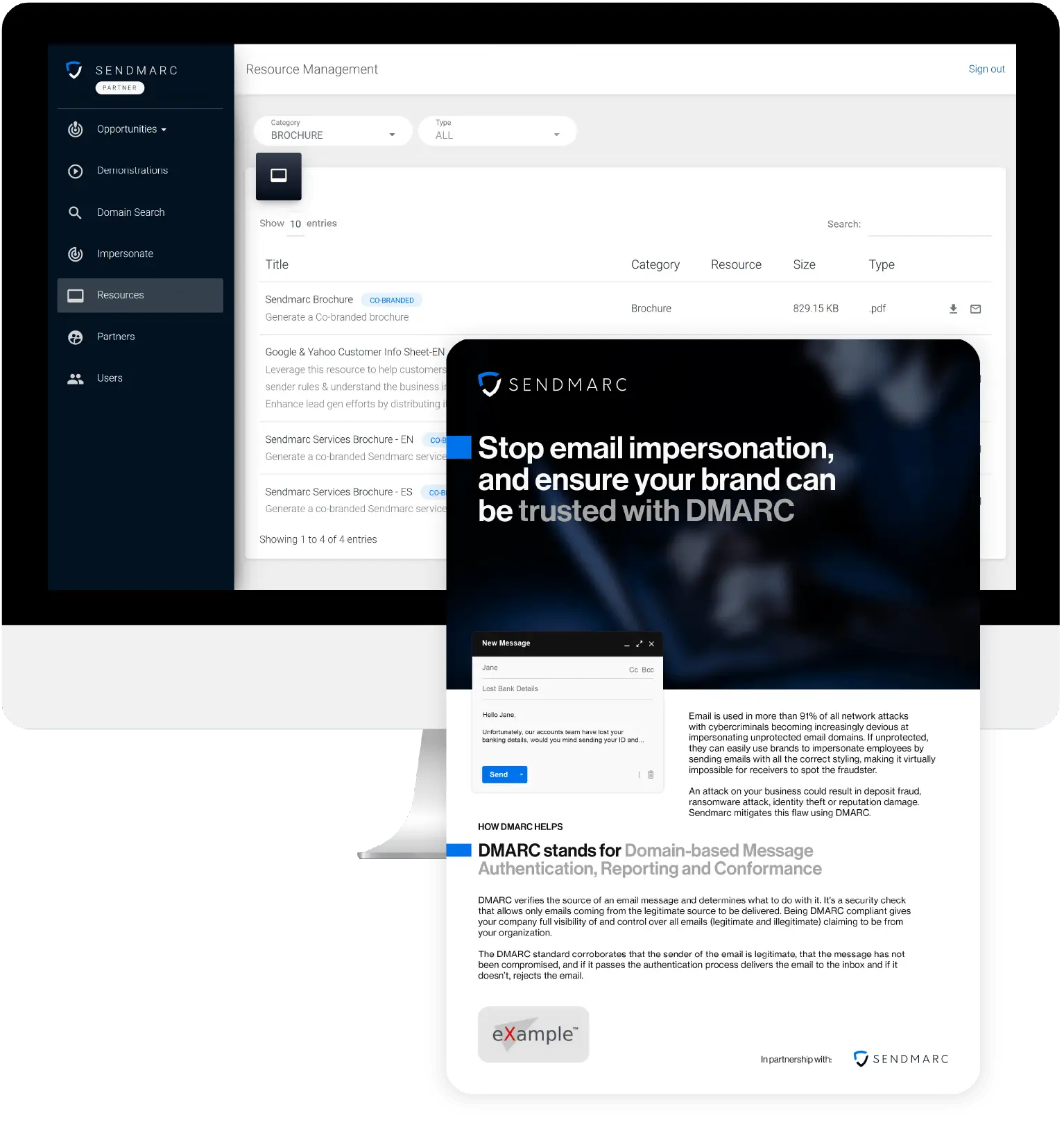 Partner Program Co Branded Collateral | Sendmarc | Dmarc Protection And Security