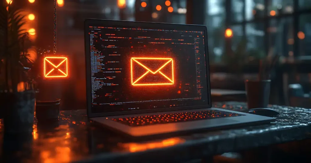 Orange Digital Email Envelope On A Laptop Screen