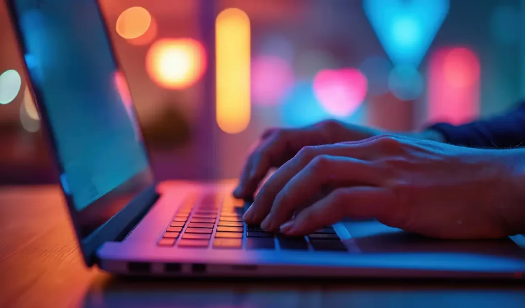 Hands Typing On A Laptop