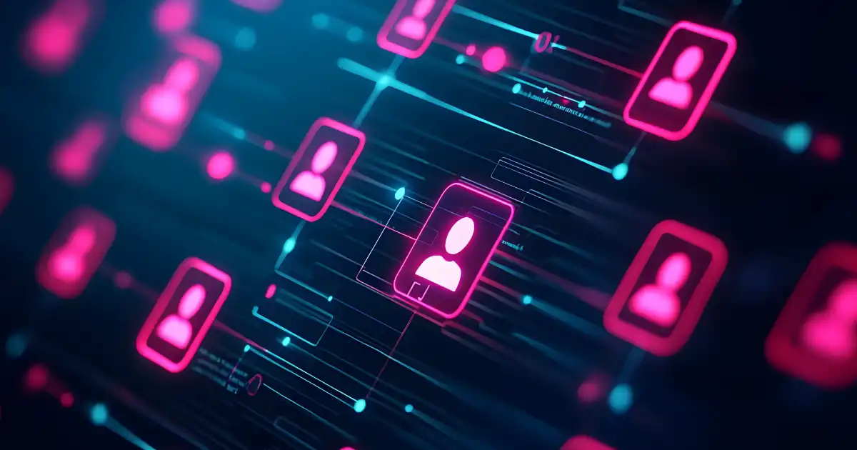 Sender icon cards in a digital environment
