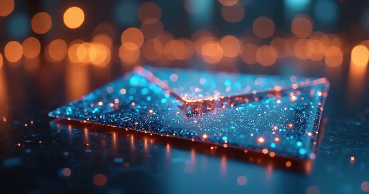 Shiny digital email envelope