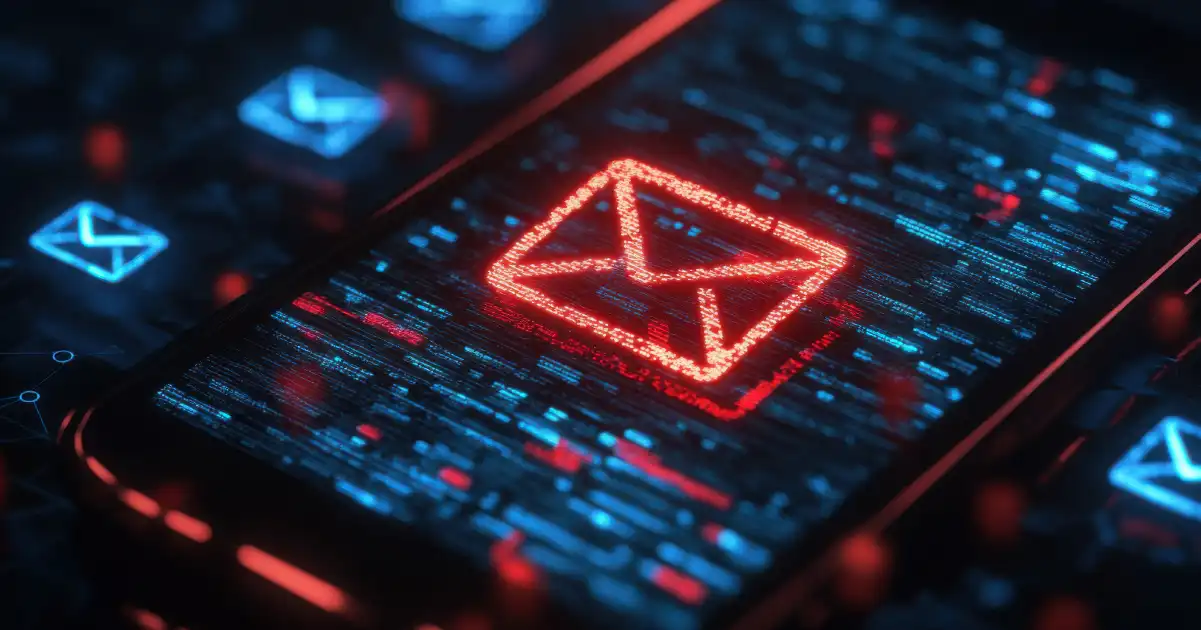 Red email icon on mobile
