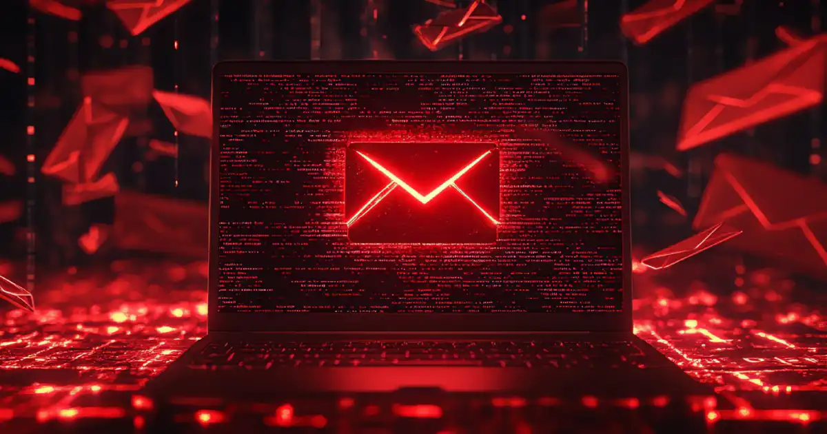 Red envelope on a laptop screen