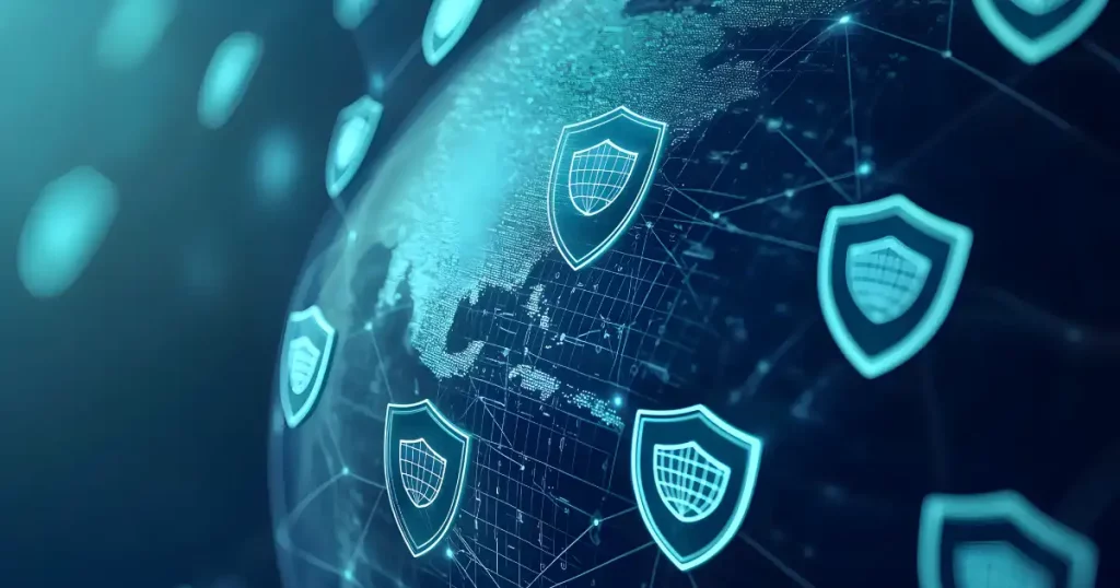 Digital Shields Over A Globe Network