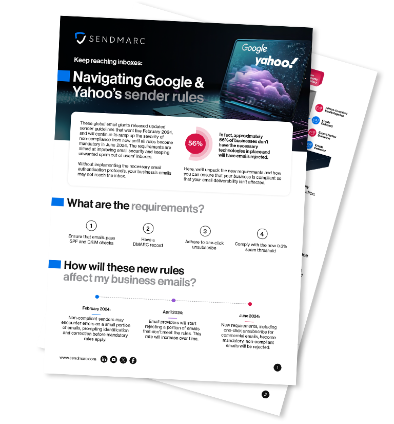 Guide preview | Sendmarc | Our guide to navigating Google & Yahoo’s sender rules