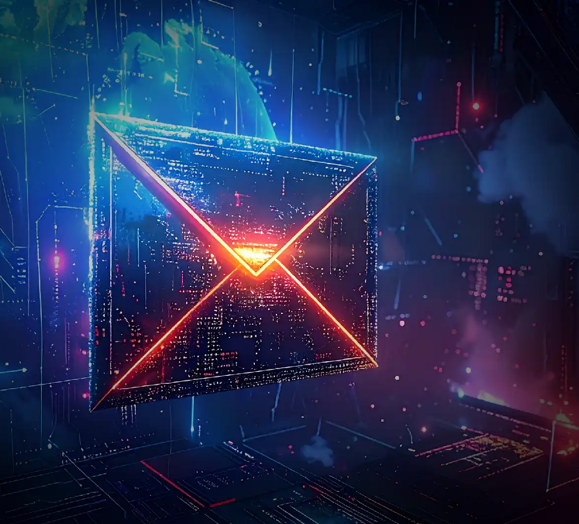 Email Envelope In A Cyber Environment With Red