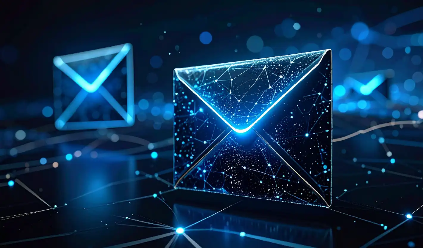 Blue Digital Email In A Cyber Environment