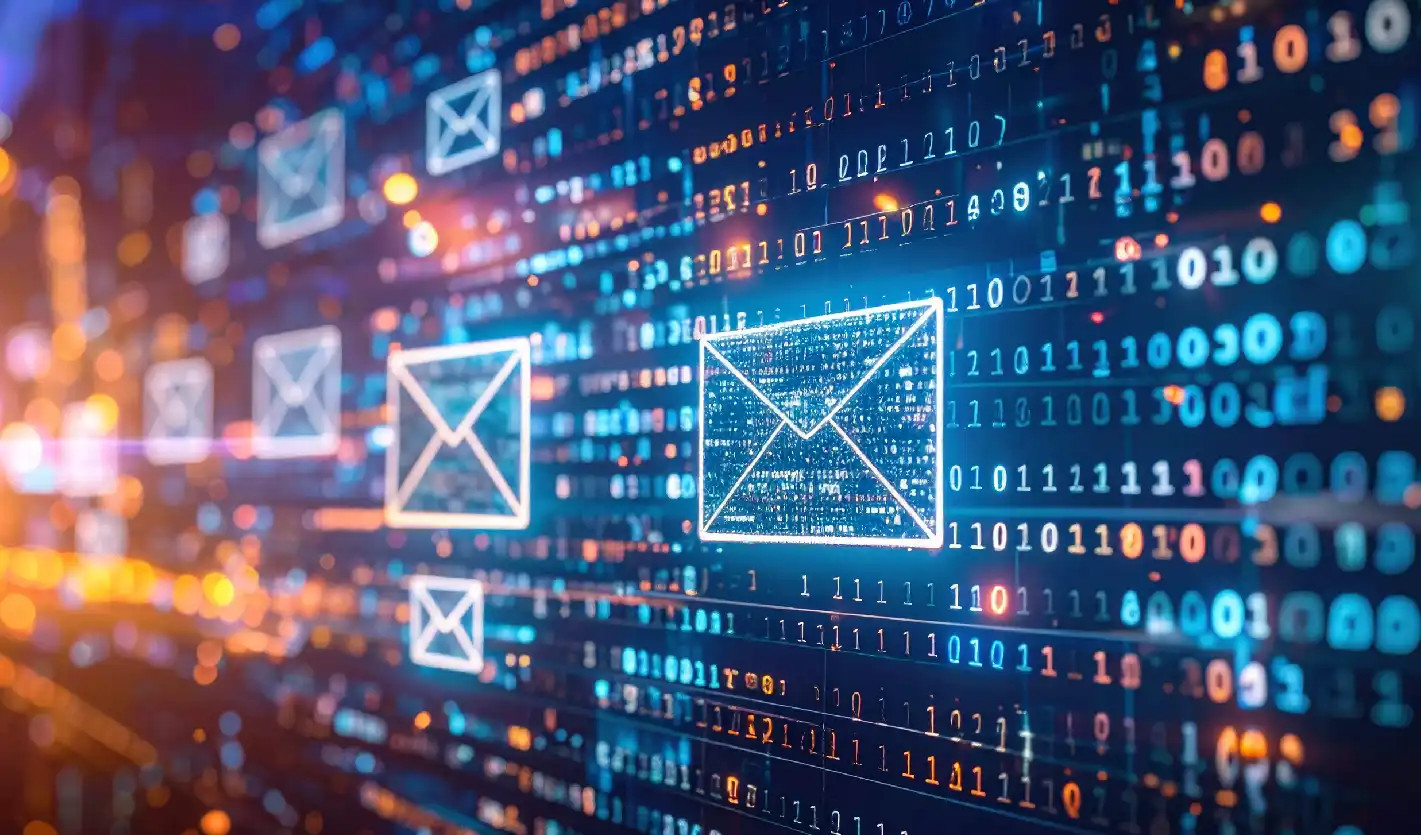 Email Envelopes In A Row In A Digital Environment