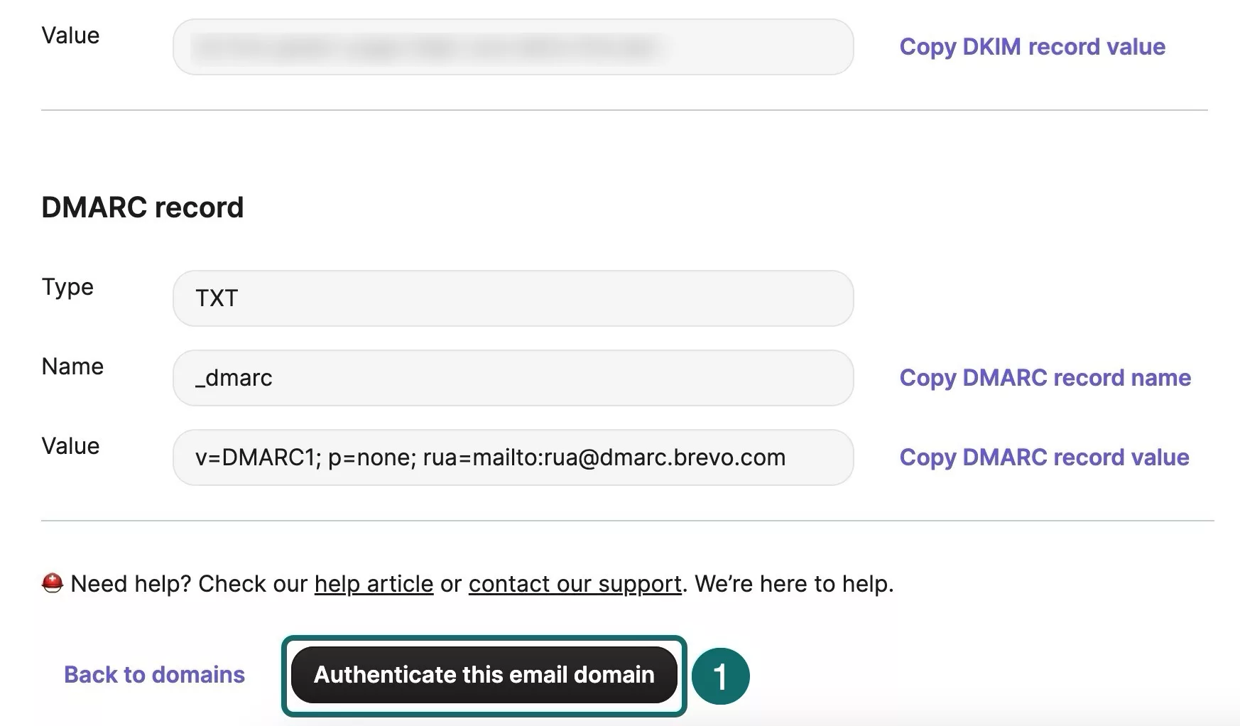 Brevo Dkim Screenshot 3